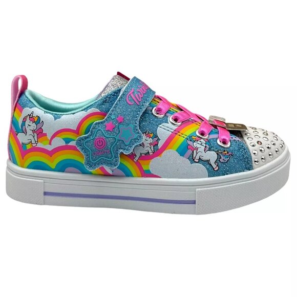 Skechers Little Girls Twinkle Toes Slip-on Sneaker Size 11.5 Unicorn-Cloud Print - Picture 13 of 13